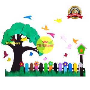 1 set pohon literasi (150cm x 100 cm) hiasan dinding dekorasi sekolah paud tk sd tempat bermain