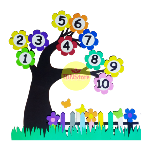 1 set hiasan dinding pohon angka 1 10 – edukatif & dekoratif untuk kelas, paud, tk, dan pojok baca anak 🌳✨