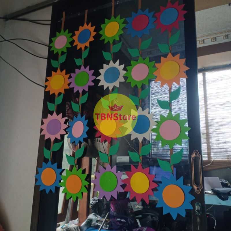 (1 helai) hiasan kelas, tirai gantung dinding dan jendela bunga matahari (1 helai) hiasan kelas, tirai gantung dinding dan jendela bunga matahari