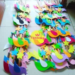 (1 helai) dekorasi kelas tirai gantung burung dan bintang