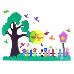 1 set pohon literasi (150cm x 100 cm) hiasan dinding dekorasi sekolah paud tk sd tempat bermain