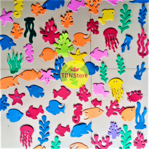10 Hewan dan Tumbuhan Laut Dekorasi Dinding (10 pc) hewan dan tumbuhan laut dekorasi dinding